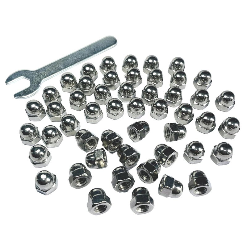 ZDingTech 50pcs 1/4-20 Acorn Cap Nuts,1/4-20 Cap Nuts,Acorn Hex Dome Head Dome nut,304 Stainless Steel,hardware18-8,Bright Finish with Open End Wrench - Image 5